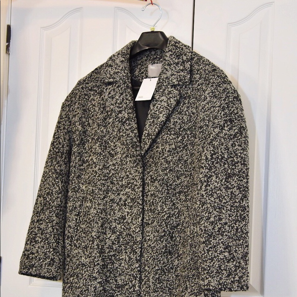 ASOS Coat Cocoon Fit & Textured Fabric